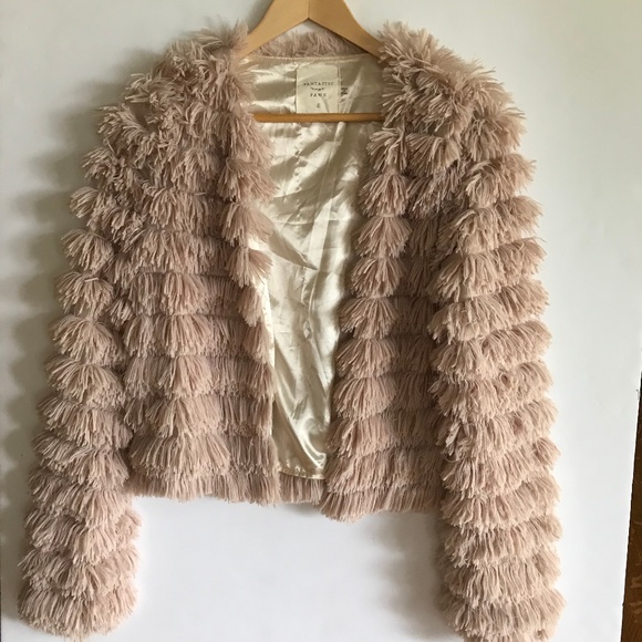 faux fur fringe jacket
